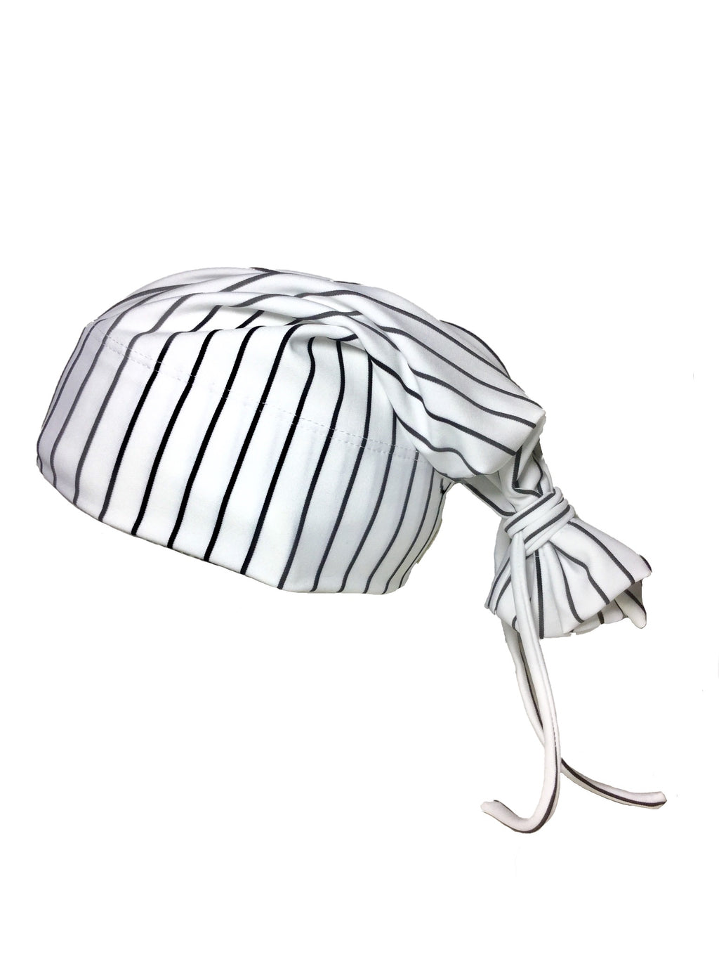 White/Black Pinstriped Tie Beanie