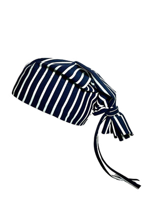 Navy/White Vertical Striped Beanie