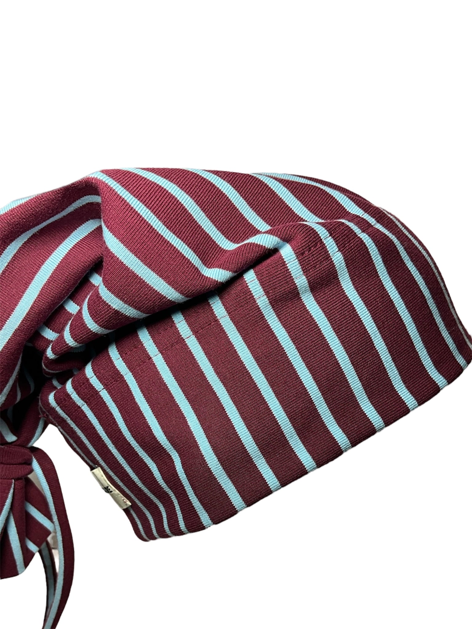 Burgundy/ Sky Blue Vertical Stripes