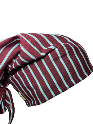 Burgundy/ Sky Blue Vertical Stripes