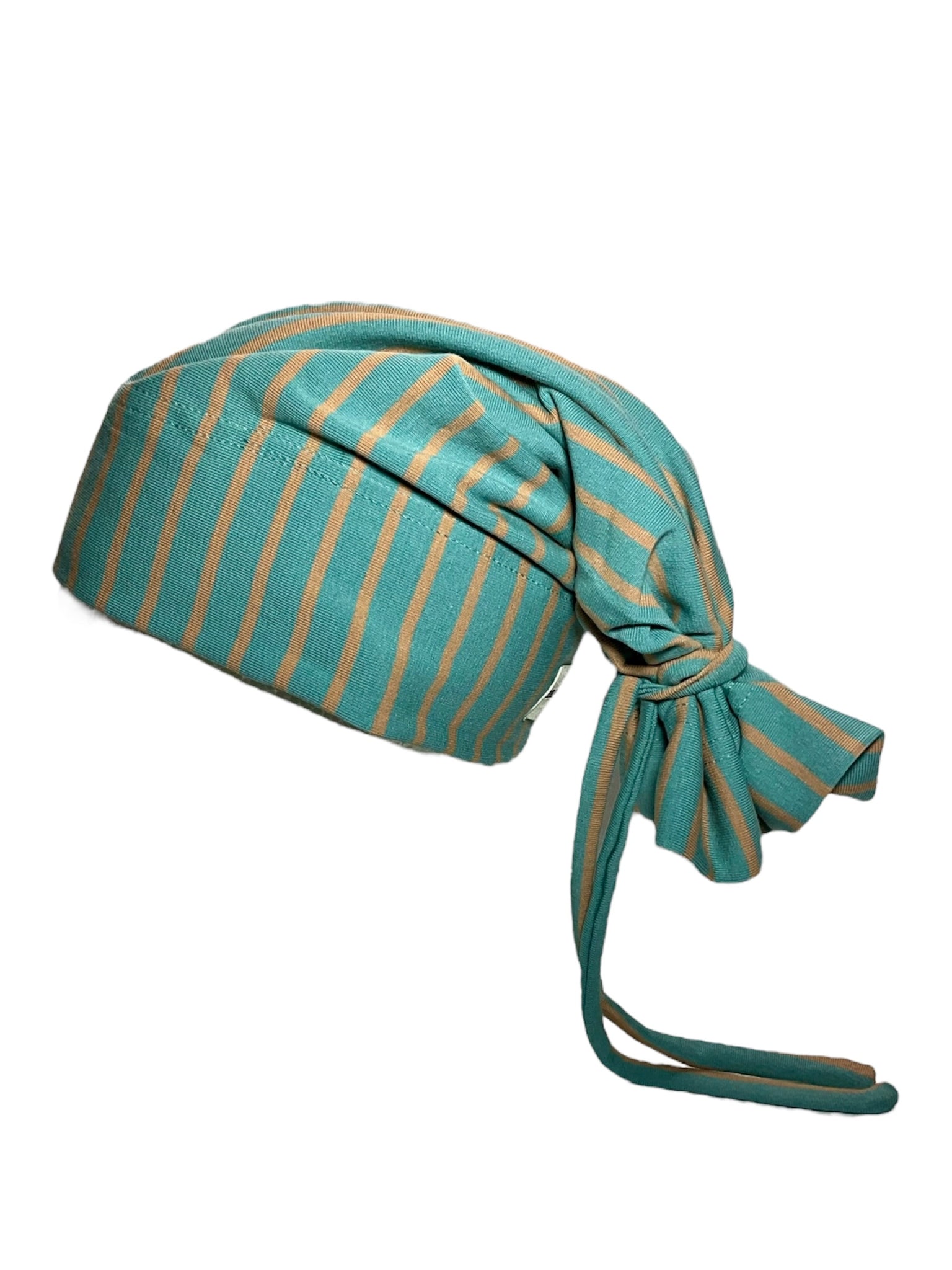 Teal Green/ Khaki Vertical Stripes