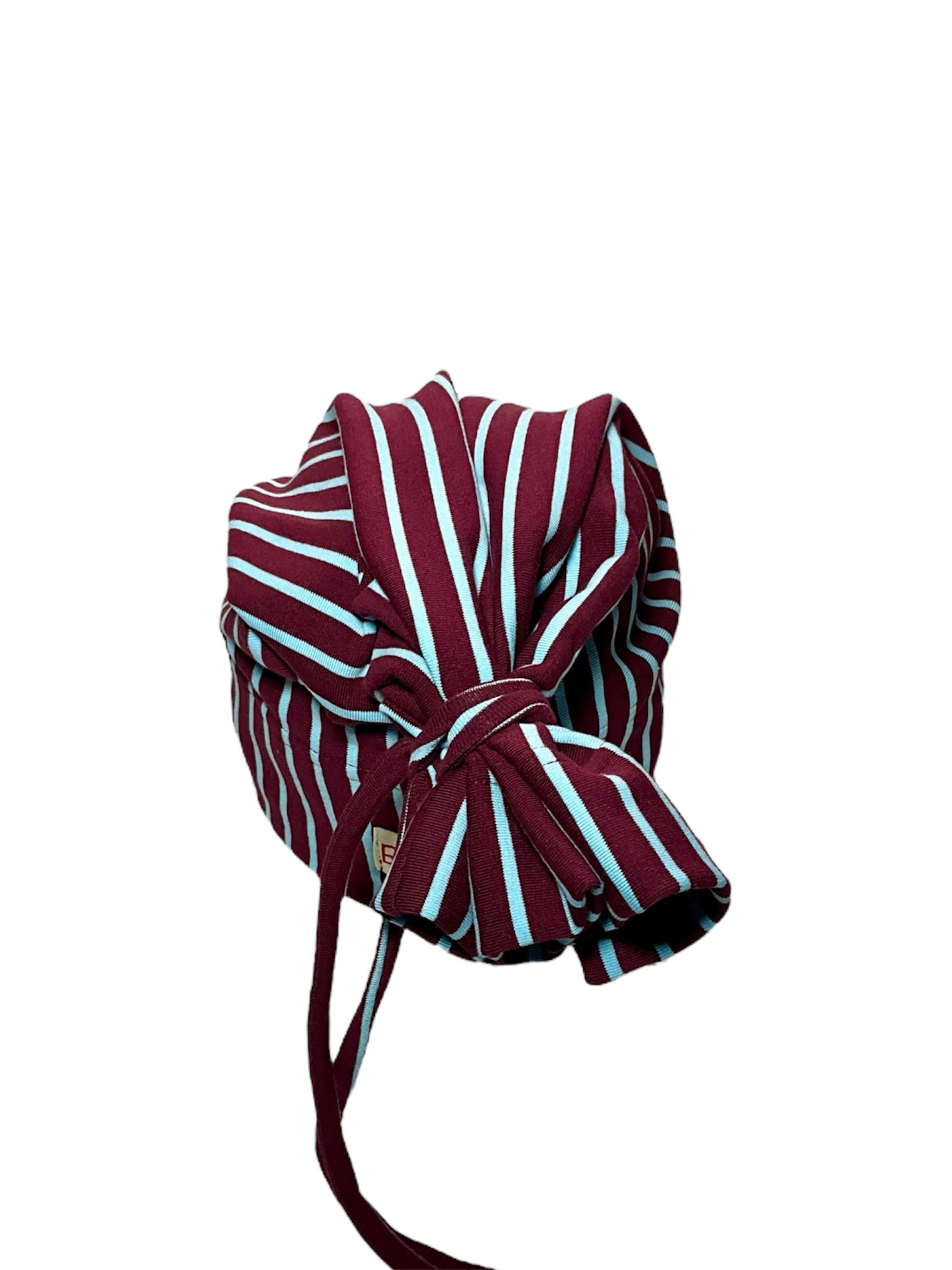 Burgundy/ Sky Blue Vertical Stripes
