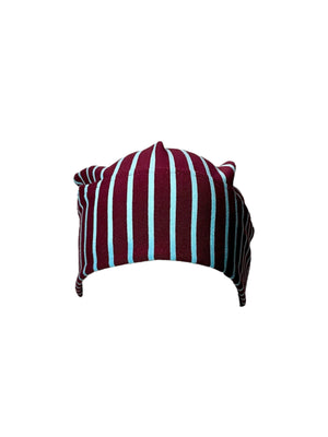 Burgundy/ Sky Blue Vertical Stripes