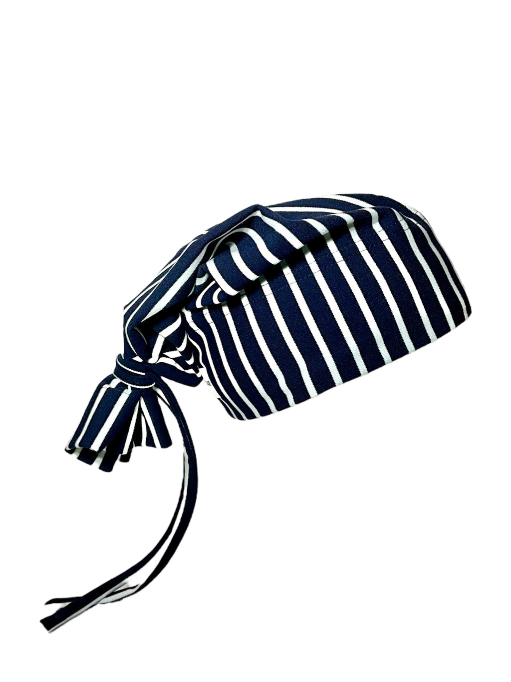 Navy/White Vertical Striped Beanie