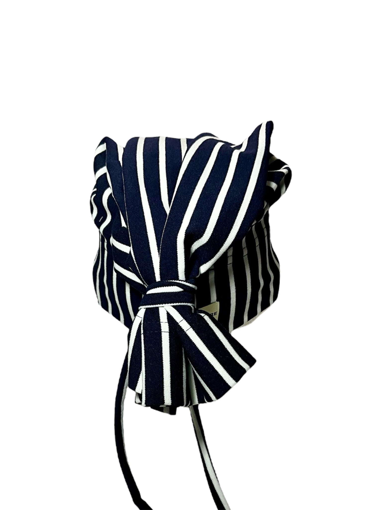 Navy/White Vertical Striped Beanie