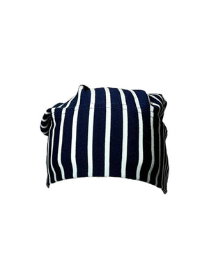 Navy/White Vertical Striped Beanie