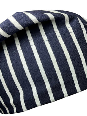 Navy/White Vertical Striped Beanie