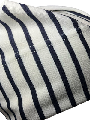 White/ Navy Blue Stripes