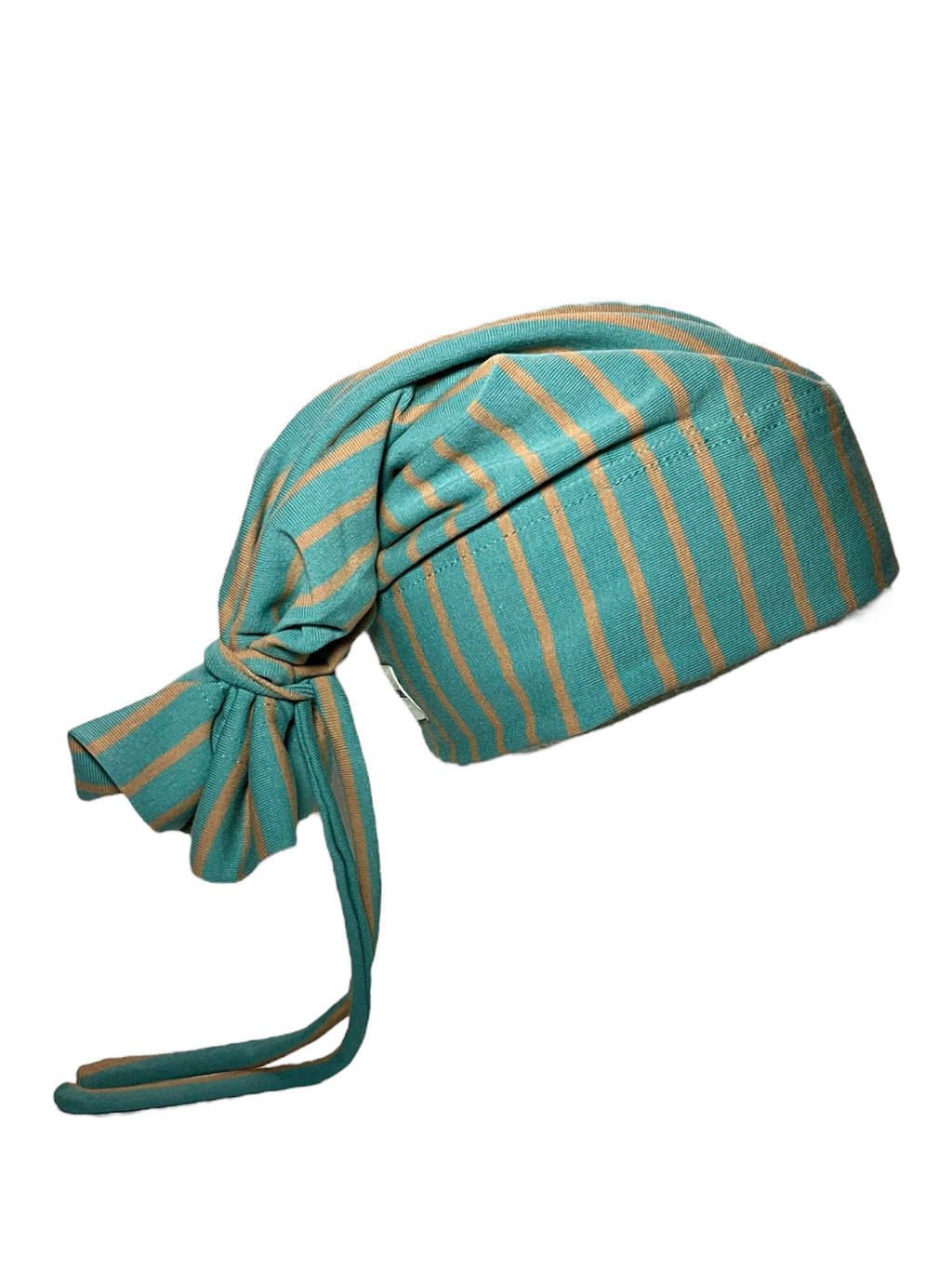Teal Green/ Khaki Vertical Stripes