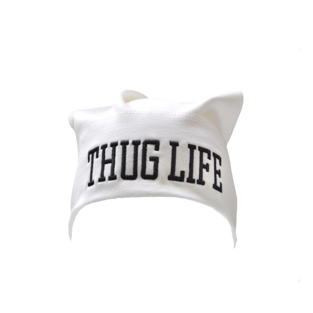 Thug Life Tie Beanie White